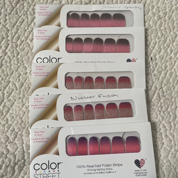 RETIRED + RARE + EXCLUSIVE COLOR STREET NAIL POLISH STRIPS BUNDLE - PINK OMBRE - Picture 1 of 1
